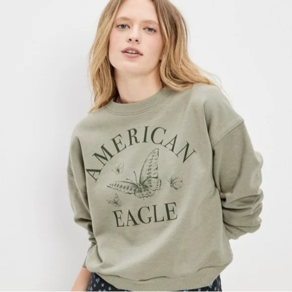 American Eagle Butterflies Crewneck Sweater | Extra Small